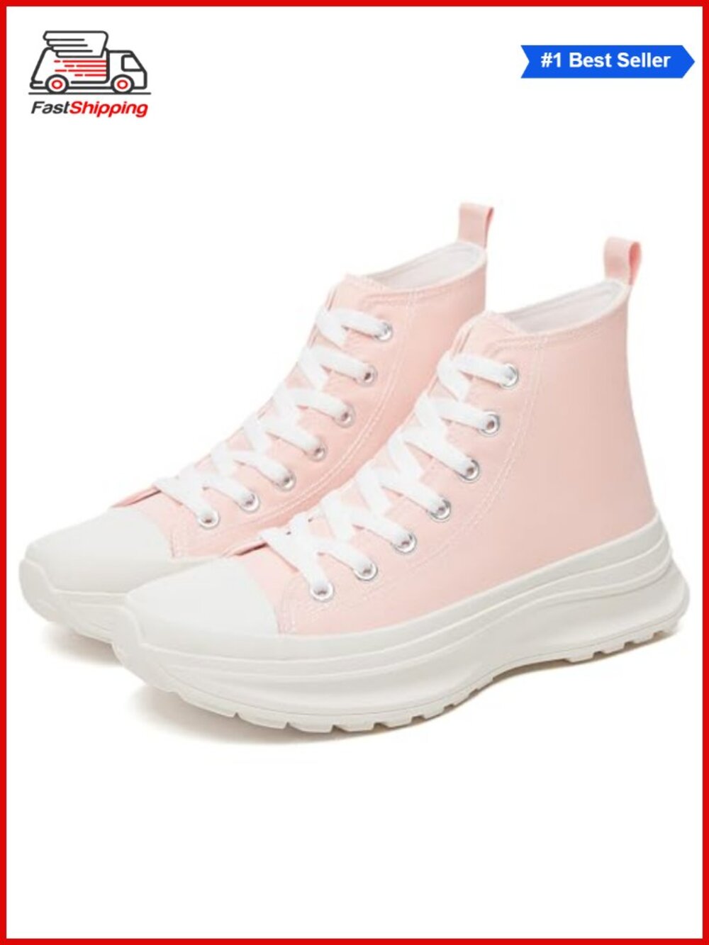 ✨ Womens High Top Platform Sneakers Canvas Lace-Up Casual Athletic Shoes